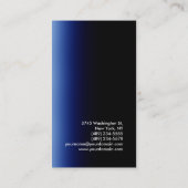 Vertikal stilvolle Blue Light Black Business Card Visitenkarte (Rückseite)