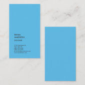 Vertikal Stilvolles Berufliches Minimalistisch Bla Visitenkarte (Vorne/Hinten)