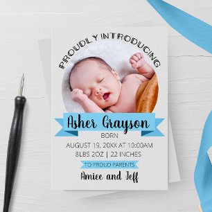Vertikal stolz Geburtsankündigung vorstellen Ankündigung