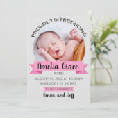 Vertikal stolz Geburtsankündigung vorstellen Ankündigung (Stehend Vorderseite)