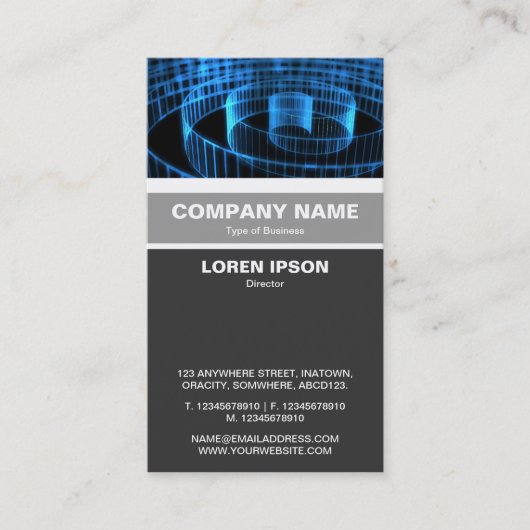 Vertikal verbanden - Blauer Spiral Visitenkarte (Vorderseite)