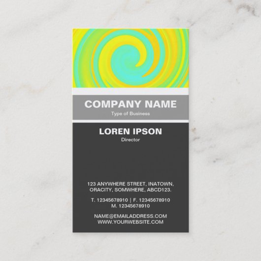 Vertikal verbannt - Abstrakter Swirl 250816 - 01b Visitenkarte (Vorderseite)