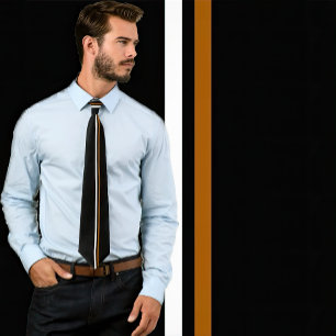 Vertikal weiße und braune Streifen auf schwarzen N Krawatte