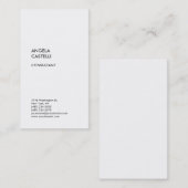 Vertikal Weißes Trendy Modernes Minimalistisches S Visitenkarte (Vorne/Hinten)