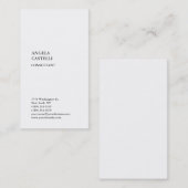 Vertikal Weißes Trendy Modernes Minimalistisches S Visitenkarte (Vorne/Hinten)