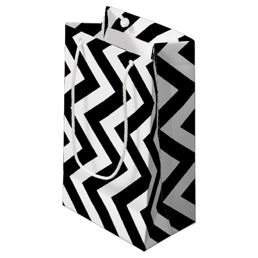 Vertikal Zickzack Kleine Geschenktüte (Vorderseite Schrägansicht)
