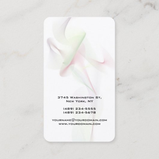 Vertikale Abstrakte Kurven Moderne Mode Visitenkarte (Rückseite)