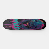 Vertikale, aggressive Illustration eines schwarzen Skateboard (Horizontal)