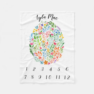 Vertikale Aquarell-Baby-Meilenstein-Decke Fleecedecke