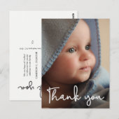 Vertikale Babydusche Geburtsankündigung Vielen Dan Postkarte (Vorne/Hinten)