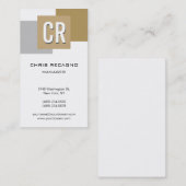 Vertikale Beige Silver Grau White Business Card Visitenkarte (Vorne/Hinten)