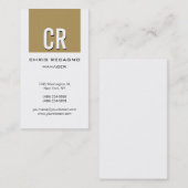 Vertikale beige weiße Hintergrundkarte Visitenkarte (Vorne/Hinten)