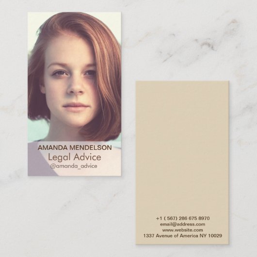 Vertikale Bildvorlage Visitenkarte (Vorne/Hinten)