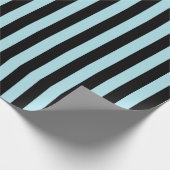 Vertikale blaue und schwarze Pastellstreifen Geschenkpapier (Ecke)