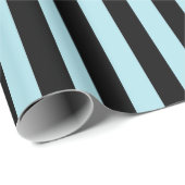 Vertikale blaue und schwarze Pastellstreifen Geschenkpapier (Rolleneckpunkt)