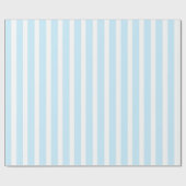 Vertikale blaue und weiße Pastellstreifen Geschenkpapier (Flach)