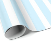 Vertikale blaue und weiße Pastellstreifen Geschenkpapier (Rolleneckpunkt)