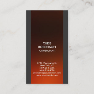 Vertikale, braune, rote Orange Gray Business Card Visitenkarte
