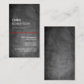 Vertikale Chalkboard Grau-rote Line-Visitenkarte Visitenkarte (Vorne/Hinten)