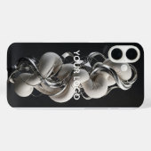 Vertikale Chrome-Twist - Premium 3D-Abstrakt Case-Mate iPhone Hülle (Rückseite (Horizontal))