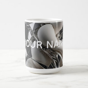 Vertikale Chrome-Twist - Premium 3D-Abstrakt Kaffeetasse