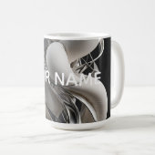 Vertikale Chrome-Twist - Premium 3D-Abstrakt Kaffeetasse (VorderseiteRechts)