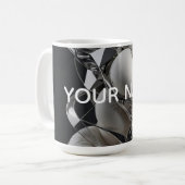 Vertikale Chrome-Twist - Premium 3D-Abstrakt Kaffeetasse (Vorderseite Links)