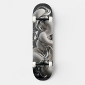 Vertikale Chrome-Twist - Premium 3D-Abstrakt  Skateboard (Vorderseite)