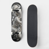 Vertikale Chrome-Twist - Premium 3D-Abstrakt  Skateboard (Vorderseite)