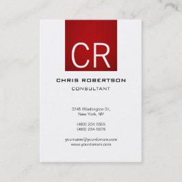 Vertikale Chubby Red Strip White Business Card Visitenkarte