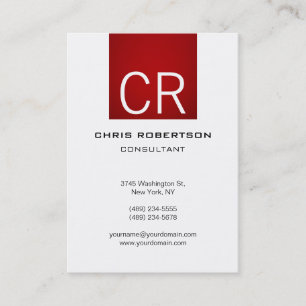 Vertikale Chubby Red Strip White Business Card Visitenkarte