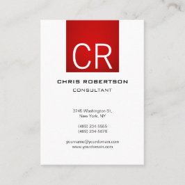 Vertikale Chubby Red Strip White Business Card Visitenkarte
