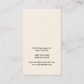 Vertikale Creme Einzigartige Design-Visitenkarte Visitenkarte (Rückseite)