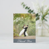 Vertikale Custom Wedding Foto von Thank You Postkarte (Stehend Vorderseite)