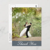 Vertikale Custom Wedding Foto von Thank You Postkarte (Vorne/Hinten)