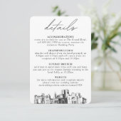 Vertikale Details zur Kolumbus-Hochzeit Begleitkarte (Stehend Vorderseite)