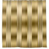 Vertikale Doppelgoldstreifen auf weißem Hintergrun Duschvorhang (Vorderseite)