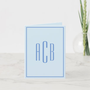 Vertikale dreibuchstabige blaue Monogramm-Randgest