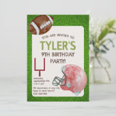 Vertikale Einladung der Football Birthday Party (Stehend Vorderseite)