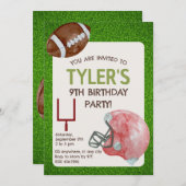 Vertikale Einladung der Football Birthday Party (Vorne/Hinten)