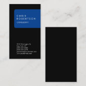 Vertikale, einzigartige Black Blue Stripe Business Visitenkarte (Vorne/Hinten)