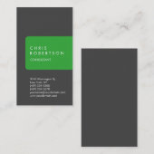 Vertikale, einzigartige Graue Grünstreifen-Visiten Visitenkarte (Vorne/Hinten)