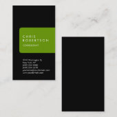Vertikale, einzigartige schwarz-grüne Streifenkart Visitenkarte (Vorne/Hinten)