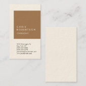 Vertikale, einzigartige Signatur Creme Brown moder Visitenkarte (Vorne/Hinten)