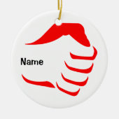 Vertikale Faust-Verzierung Keramikornament (Vorne)