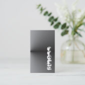 Vertikale Fitness Metallsilber Grau Visitenkarte (Stehend Vorderseite)