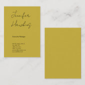 Vertikale Goldfarbe beruflich schlichte Handschrif Visitenkarte (Vorne/Hinten)