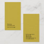 Vertikale Goldfarbe beruflicher schlichter Manager Visitenkarte (Vorne/Hinten)