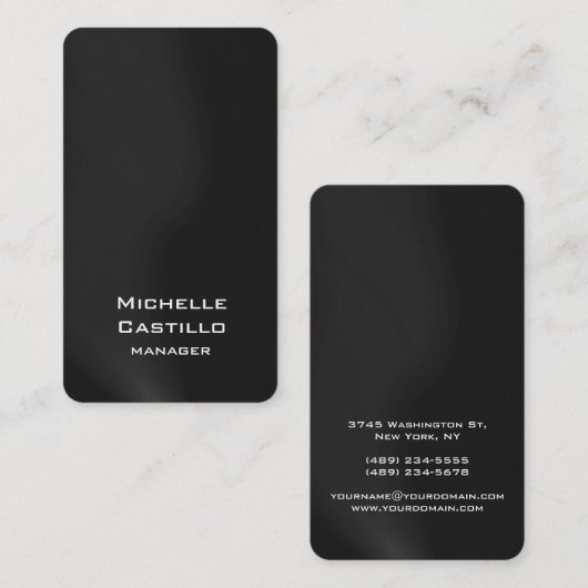 Vertikale Grauwellen Einzigartiges Design Visitenkarte (Vorne/Hinten)