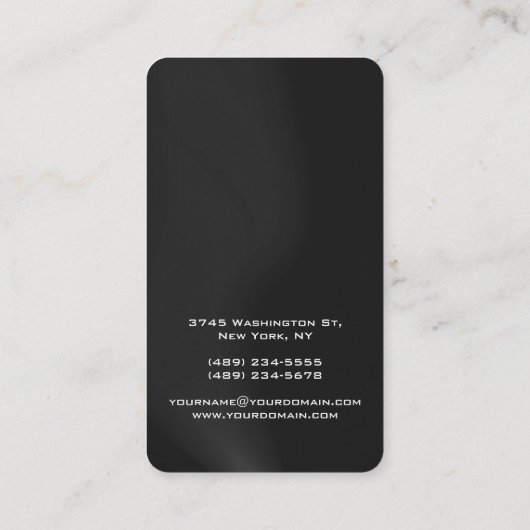Vertikale Grauwellen Einzigartiges Design Visitenkarte (Rückseite)